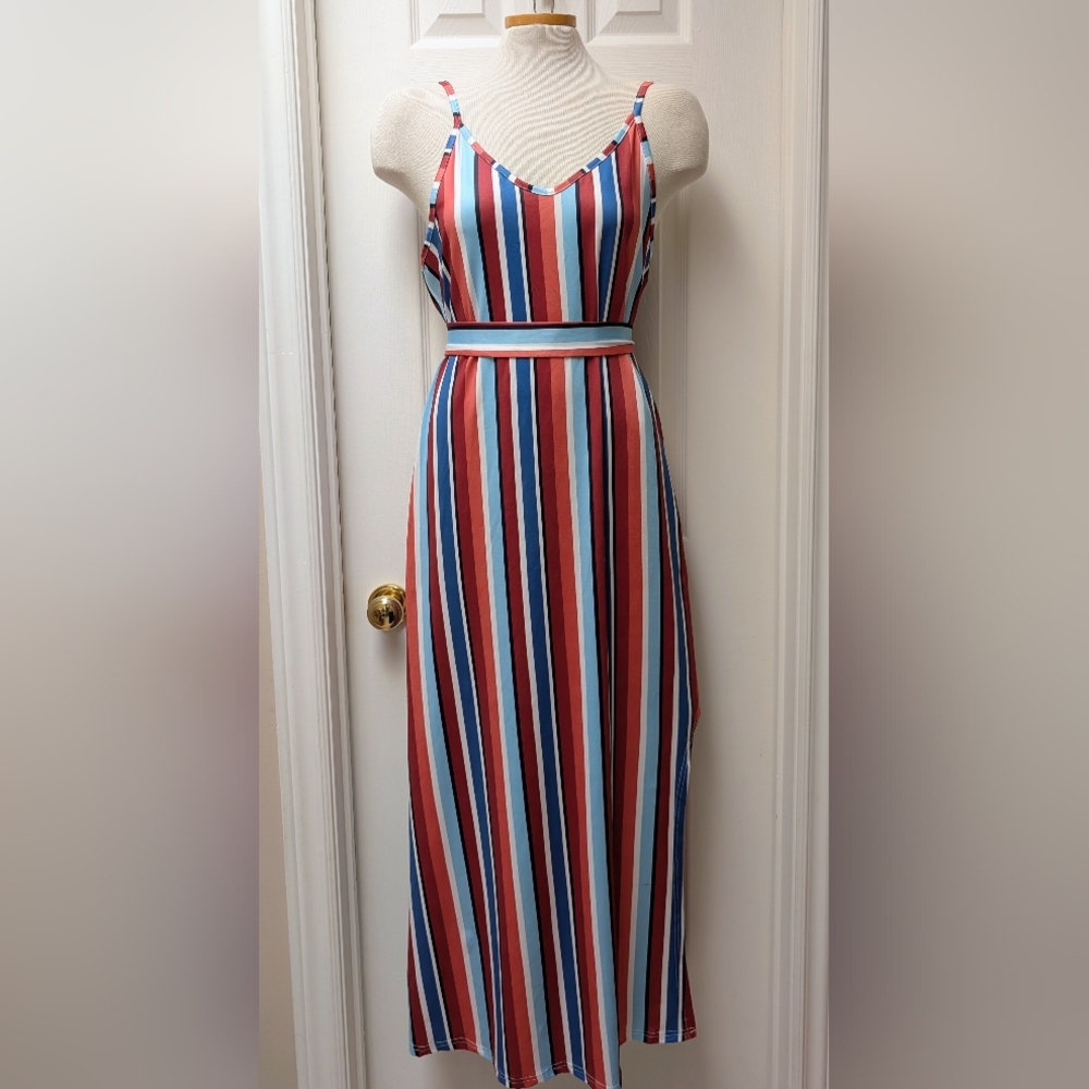 Striped Multicolor Maxi Dress